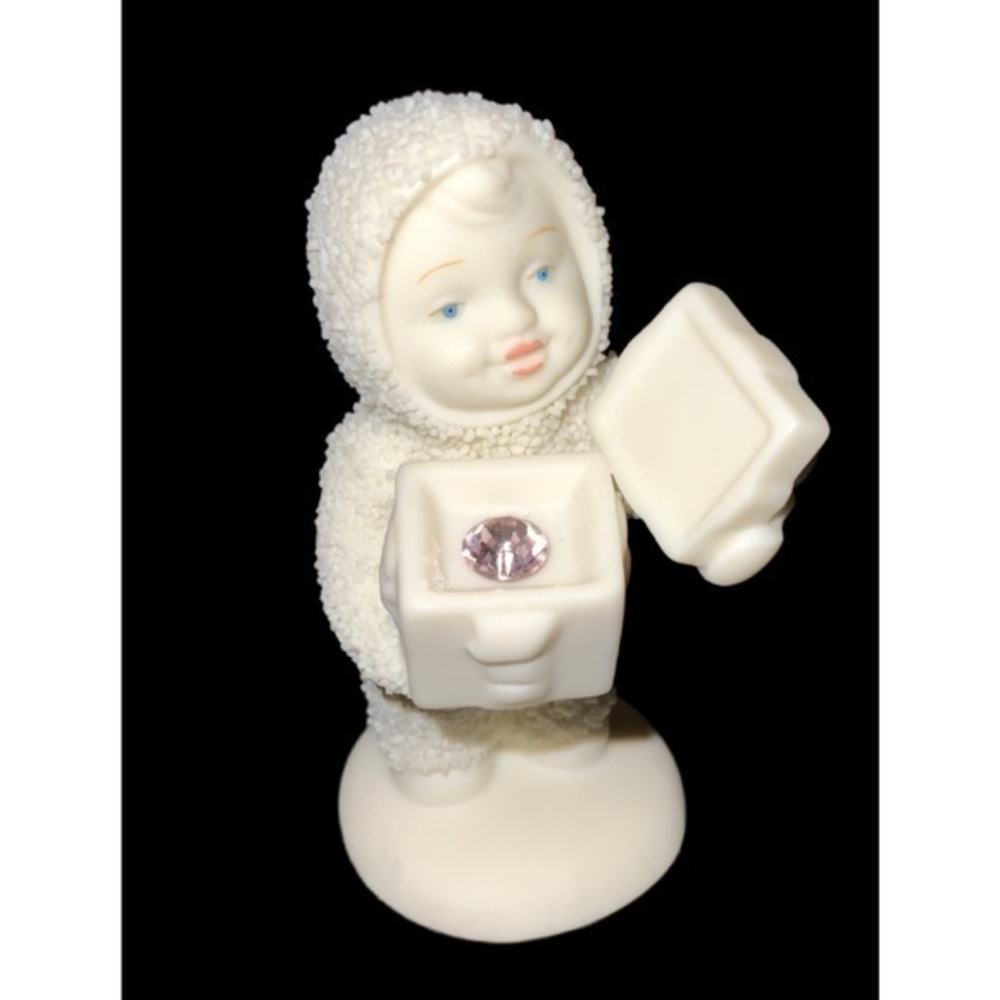 Department 56 Snowbabie April Birthday Pink Swarovski Crystal In A Gift Box